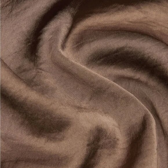 Aritzia Wilfred Bridgerton Satin Midi Dress NWT Cocoa Bean Brown Size 4 - Picture 5 of 10